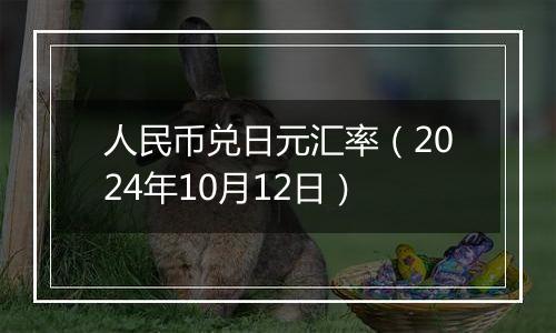 人民币兑日元汇率（2024年10月12日）