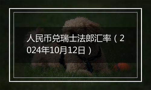 人民币兑瑞士法郎汇率（2024年10月12日）