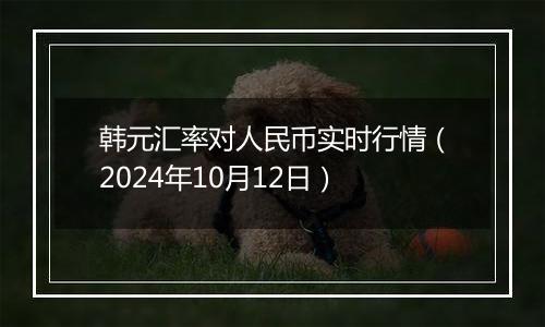 韩元汇率对人民币实时行情（2024年10月12日）