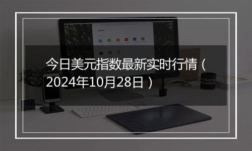 今日美元指数最新实时行情（2024年10月28日）