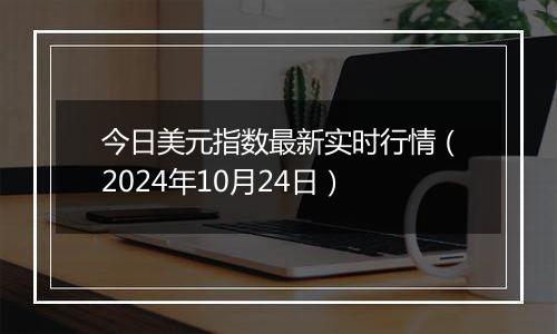 今日美元指数最新实时行情（2024年10月24日）