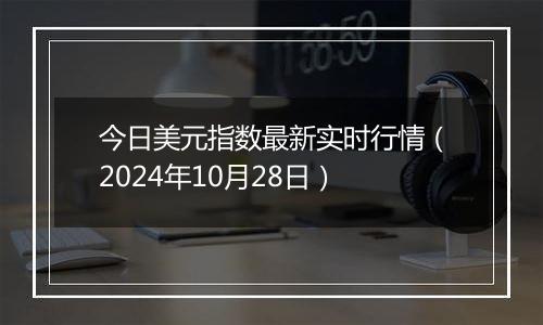 今日美元指数最新实时行情（2024年10月28日）