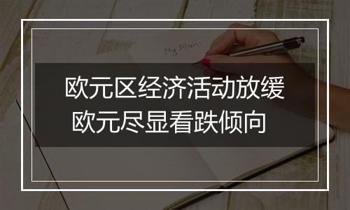 欧元区经济活动放缓 欧元尽显看跌倾向