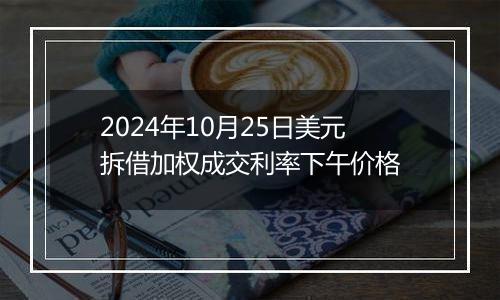 2024年10月25日美元拆借加权成交利率下午价格