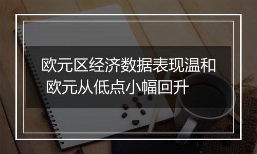 欧元区经济数据表现温和 欧元从低点小幅回升