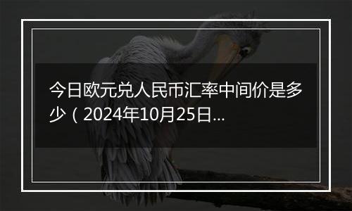 今日欧元兑人民币汇率中间价是多少（2024年10月25日）