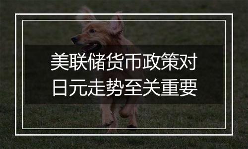 美联储货币政策对日元走势至关重要