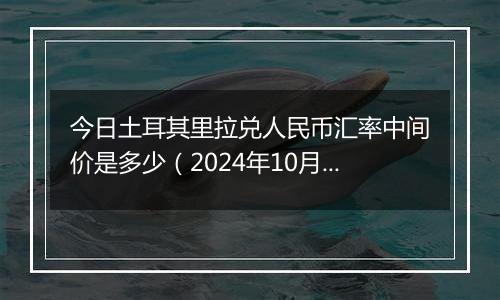 今日土耳其里拉兑人民币汇率中间价是多少（2024年10月25日）