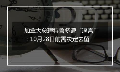 加拿大总理特鲁多遭“逼宫”：10月28日前需决定去留