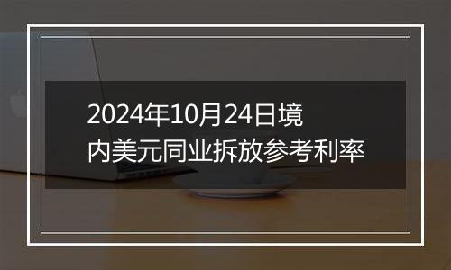 2024年10月24日境内美元同业拆放参考利率