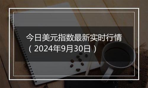 今日美元指数最新实时行情（2024年9月30日）