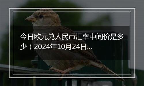 今日欧元兑人民币汇率中间价是多少（2024年10月24日）