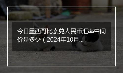 今日墨西哥比索兑人民币汇率中间价是多少（2024年10月24日）