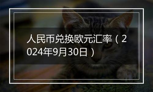 人民币兑换欧元汇率（2024年9月30日）