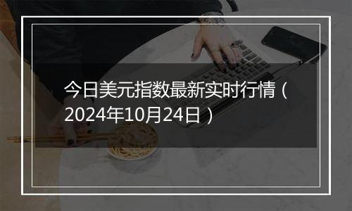 今日美元指数最新实时行情（2024年10月24日）