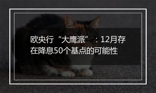 欧央行“大鹰派”：12月存在降息50个基点的可能性