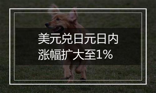 美元兑日元日内涨幅扩大至1%