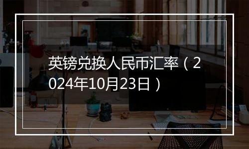 英镑兑换人民币汇率（2024年10月23日）