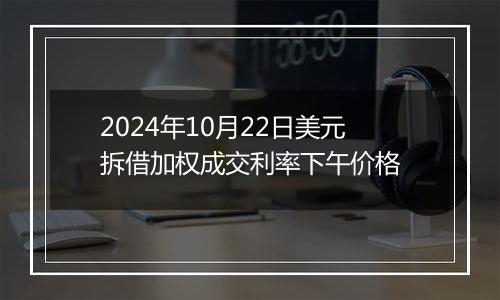 2024年10月22日美元拆借加权成交利率下午价格