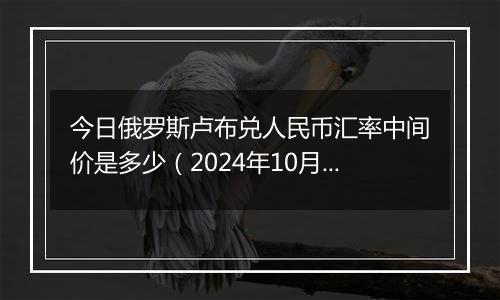 今日俄罗斯卢布兑人民币汇率中间价是多少（2024年10月22日）