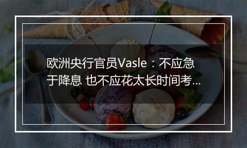 欧洲央行官员Vasle：不应急于降息 也不应花太长时间考虑降息幅度