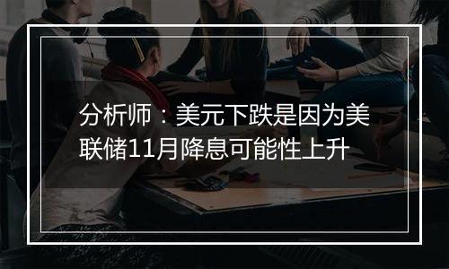 分析师：美元下跌是因为美联储11月降息可能性上升