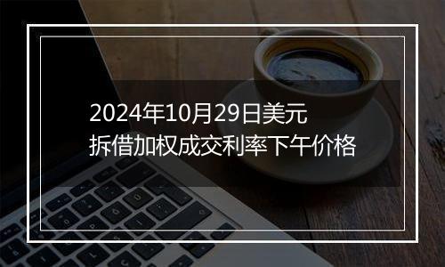 2024年10月29日美元拆借加权成交利率下午价格