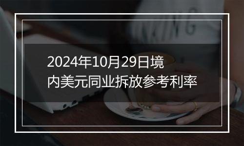 2024年10月29日境内美元同业拆放参考利率