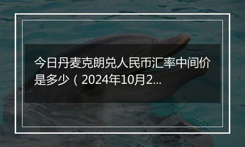 今日丹麦克朗兑人民币汇率中间价是多少（2024年10月29日）