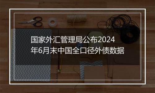 国家外汇管理局公布2024年6月末中国全口径外债数据