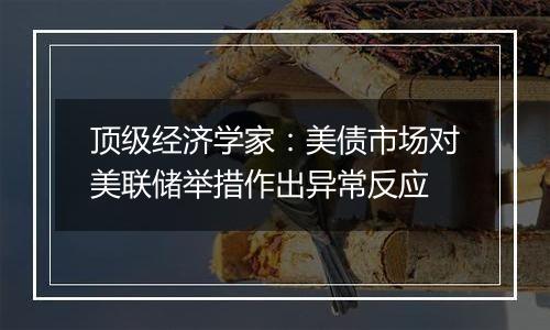 顶级经济学家：美债市场对美联储举措作出异常反应