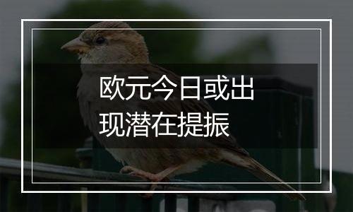 欧元今日或出现潜在提振