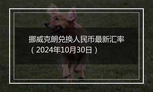 挪威克朗兑换人民币最新汇率（2024年10月30日）