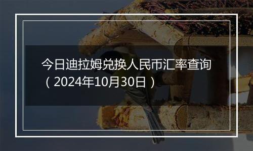 今日迪拉姆兑换人民币汇率查询（2024年10月30日）