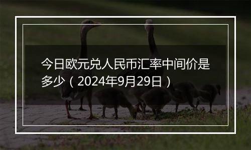 今日欧元兑人民币汇率中间价是多少（2024年9月29日）