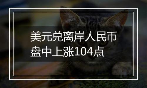 美元兑离岸人民币盘中上涨104点