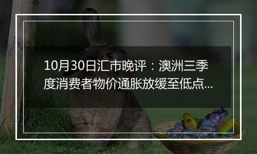 10月30日汇市晚评：澳洲三季度消费者物价通胀放缓至低点 澳元承受额外下行压力