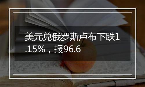 美元兑俄罗斯卢布下跌1.15%，报96.6