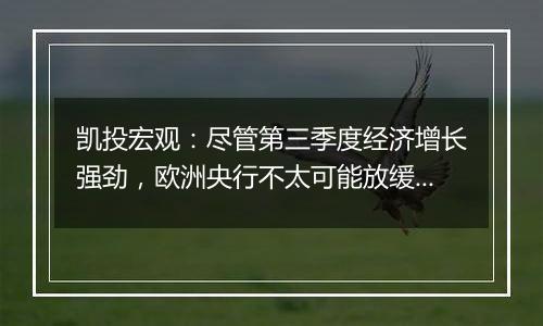 凯投宏观：尽管第三季度经济增长强劲，欧洲央行不太可能放缓降息步伐