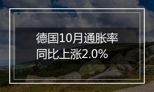 德国10月通胀率同比上涨2.0%