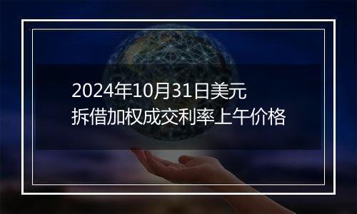 2024年10月31日美元拆借加权成交利率上午价格