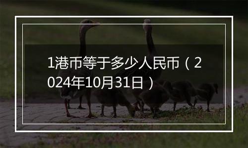 1港币等于多少人民币（2024年10月31日）