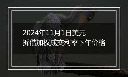 2024年11月1日美元拆借加权成交利率下午价格