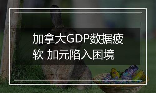 加拿大GDP数据疲软 加元陷入困境