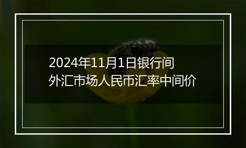 2024年11月1日银行间外汇市场人民币汇率中间价