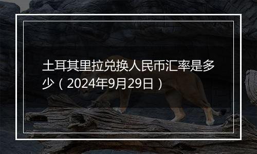 土耳其里拉兑换人民币汇率是多少（2024年9月29日）