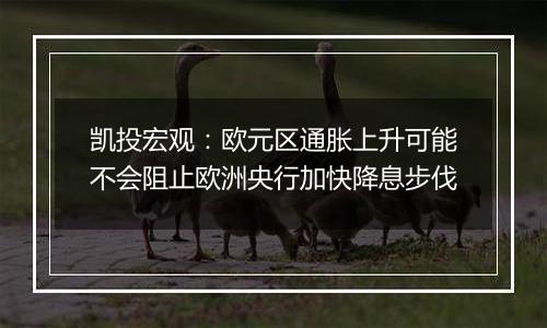 凯投宏观：欧元区通胀上升可能不会阻止欧洲央行加快降息步伐