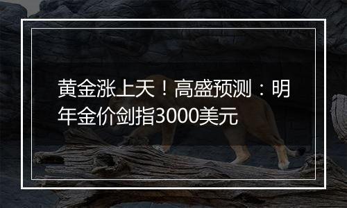 黄金涨上天！高盛预测：明年金价剑指3000美元