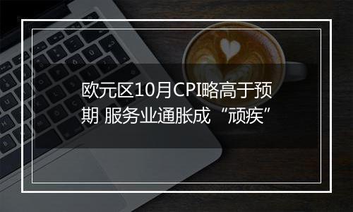 欧元区10月CPI略高于预期 服务业通胀成“顽疾”