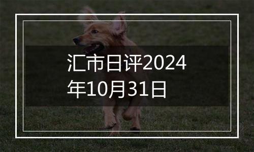 汇市日评2024年10月31日